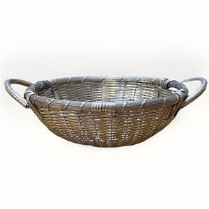 Vintage Wire Basket Metal Woven Fruit Serving Bowl Rustic Farmhouse 13.5”